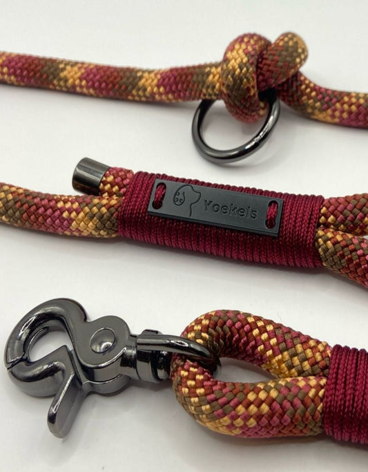 Handsfree hondenriem - Burgundy - 2,5m